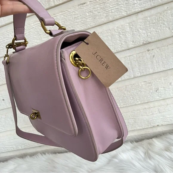J. Crew Lavender Flap Turnlock Shoulder Bag Satchel - Picture 8 of 11